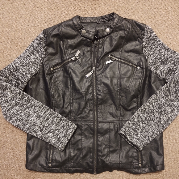 Vegan Leather Hooded Jacket - Picture 2 of 9